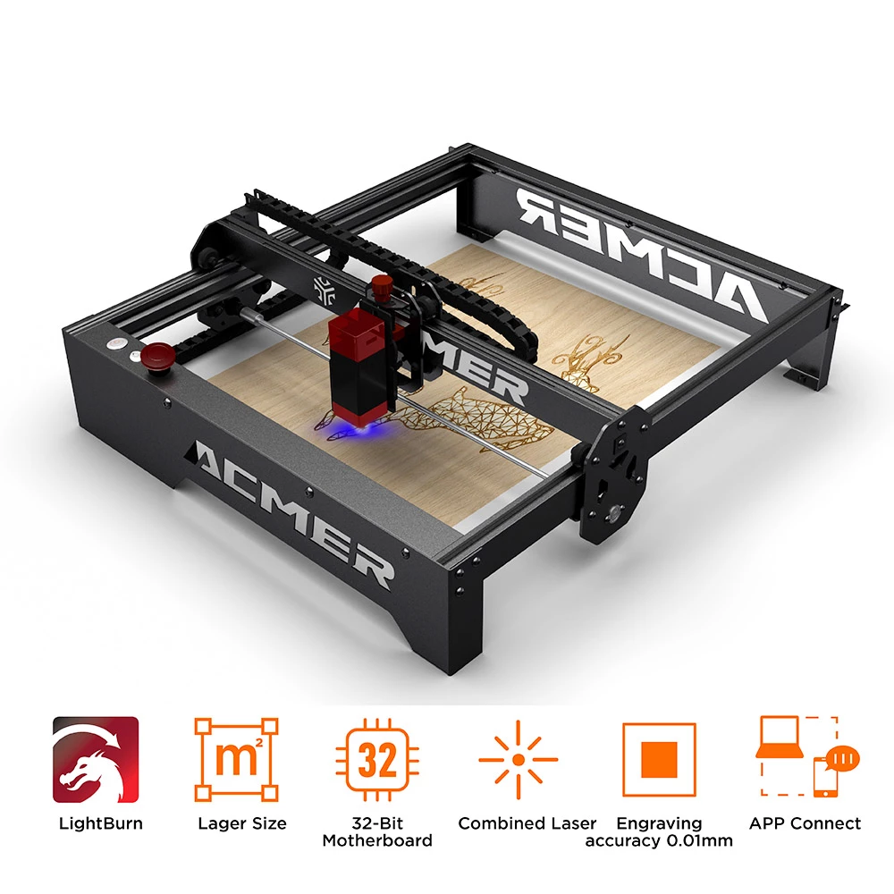 ACMER P1 10W Laser Engraver Cutter, 0.06x0.08mm Spot, 10000mm/min Engraving Speed, Offline Engraving, 32-bit Motherboard, 400x410mm 4 ACMER P1 10W Laser Engraver Cutter, 0.06x0.08mm Spot, 10000mm/min Engraving Speed, Offline Engraving, 32-bit Motherboard, 400x410mm - Image 4