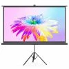 Bomaker 100-Inch Projector Screen with Stand 160 Degree View Angle 1.1 Gain 16:9 Premium White PVC