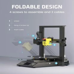 FOKOOS Odin-5 F3 Foldable 3D Printer, Direct Drive, 0.1mm High Precision, Dual Z and Y axis, 300mm/s, 99% Pre-Assembled, 235x235x250mm -US Consumer Electronics Shop FOKOOS Odin 5 F3 Foldable 3D Printer 517278 2