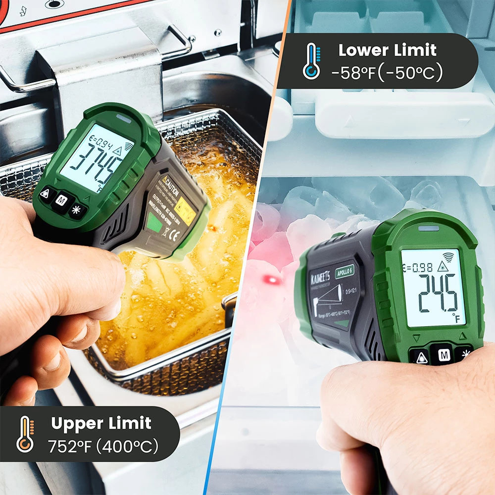 KAIWEETS Apollo 6 Non-Contact Infrared Thermometer (NOT for Humans), Temperature Gun - Black with Dark Green 3 KAIWEETS Apollo 6 Non-Contact Infrared Thermometer (NOT for Humans), Temperature Gun - Black with Dark Green - Image 3