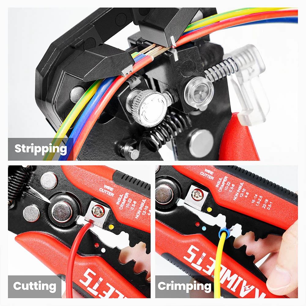 KAIWEETS KWS-103 Multifunctional Automatic Wire Stripper, Wire Cutting, Terminals Crimping Tool with TPR Handle 6 KAIWEETS KWS-103 Multifunctional Automatic Wire Stripper, Wire Cutting, Terminals Crimping Tool with TPR Handle - Image 6