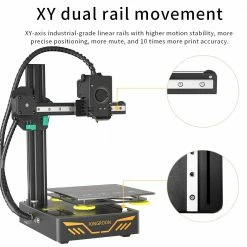 KINGROON KP3S 3D Printer, Titan Extruder, Double Aluminum Linear Guide Rails, Double Cooling Fans, Easy Assembley,180*180*180mm -US Consumer Electronics Shop KINGROON KP3S 3D Printer US Plug 501489 5