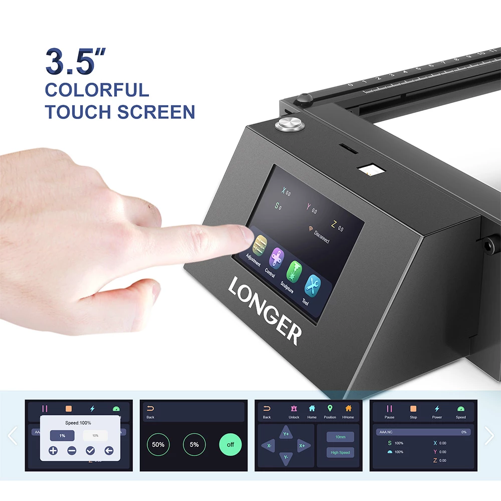 LONGER RAY5 Laser Engraver, 3.5inch Touch Screen, Offline Carving, Ultrafine Focused Laser, 32-Bit Chipset, Upgradable Laser Module, Compatible with Windows/MAC/Linux System 5 LONGER RAY5 Laser Engraver, 3.5inch Touch Screen, Offline Carving, Ultrafine Focused Laser, 32-Bit Chipset, Upgradable Laser Module, Compatible with Windows/MAC/Linux System - Image 5