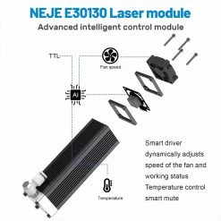 NEJE 3 Pro E30130 5.5W Laser Engraver Cutter, Auto Air Assist, APP Control, 0.06mm Compressed Spot, 0.01mm Precision, 1000mm/s, 400*410mm -US Consumer Electronics Shop NEJE 3 Pro E30130 CNC Laser Engraving Machine US Plug 501371 3