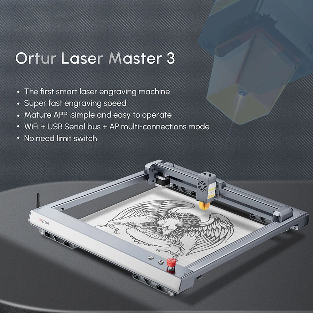 ORTUR Laser Master 3 10W Laser Engraver Cutter, 20,000mm/min, 0.05x0.1mm Focus Spot, LU2-10A Laser Module, Cuts 30mm Acrylic, Emergency Stop, Child Lock, Built-in WiFi, Engraving Area 400mmx400mm, US Plug 4 ORTUR Laser Master 3 10W Laser Engraver Cutter, 20,000mm/min, 0.05x0.1mm Focus Spot, LU2-10A Laser Module, Cuts 30mm Acrylic, Emergency Stop, Child Lock, Built-in WiFi, Engraving Area 400mmx400mm, US Plug - Image 4