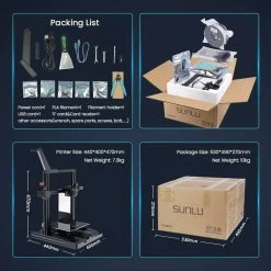 Sunlu Terminator3 3D Printer, Up to 250mm/s, Magnetic Build Plate, 220*220*250cm -US Consumer Electronics Shop SUNLU 3D Printer Terminator 3 Fast Printing FDM 3D Printer US 517381 4