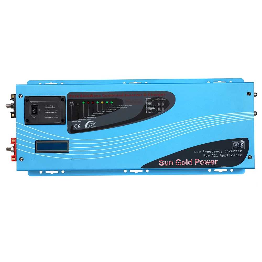 2000W 12V Pure Sine Wave Power Inverter, DC 12V Input, AC 120V Output, Solar Wind Power Inverters, LCD Display, Low Frequency Solar Converter, Peak 6000W, Blue 4 2000W 12V Pure Sine Wave Power Inverter, DC 12V Input, AC 120V Output, Solar Wind Power Inverters, LCD Display, Low Frequency Solar Converter, Peak 6000W, Blue - Image 4
