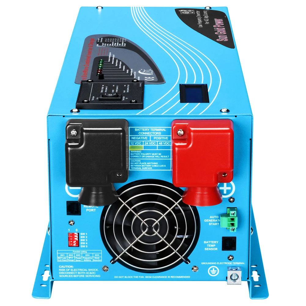 2000W 24V Pure Sine Wave Power Inverter, DC 24V Input, AC 120V Output, Solar Wind Power Inverters, LCD Display, Low Frequency Solar Converter, Peak 6000W, Blue 6 2000W 24V Pure Sine Wave Power Inverter, DC 24V Input, AC 120V Output, Solar Wind Power Inverters, LCD Display, Low Frequency Solar Converter, Peak 6000W, Blue - Image 6