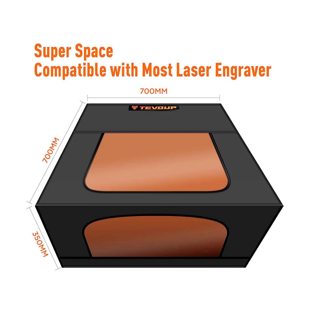 TEVOUP ACMER R10 Foldable Laser Engraver Enclosure with Air Outlet, Fireproof, Dustproof, 700*700*350mm 3 TEVOUP ACMER R10 Foldable Laser Engraver Enclosure with Air Outlet, Fireproof, Dustproof, 700*700*350mm - Image 3