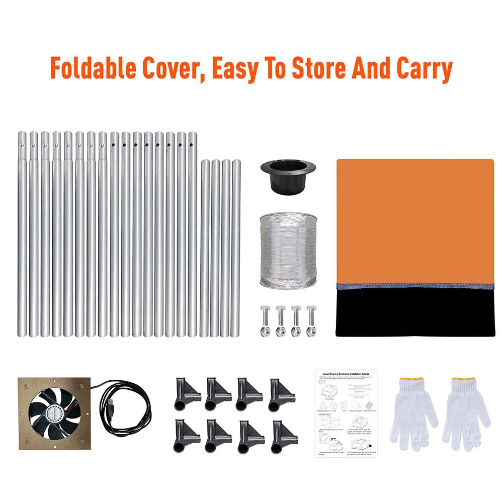 TEVOUP ACMER R10 Foldable Laser Engraver Enclosure with Air Outlet, Fireproof, Dustproof, 700*700*350mm 6 TEVOUP ACMER R10 Foldable Laser Engraver Enclosure with Air Outlet, Fireproof, Dustproof, 700*700*350mm - Image 6