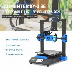 TRONXY XY-3 SE 3D Printer 255*255*260mm Printing Size Dual Extruder + Laser Engraving - Standard + Dual Extruder + Laser Version -US Consumer Electronics Shop Tronxy XY 3 SE Single Dual Extruder Laser Engraving 3D Printer 515941 5
