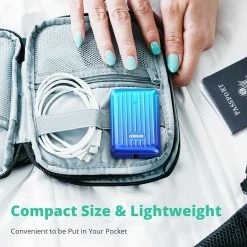 ZENDURE SuperMini 10000mAh 20W PD Power Bank, ZEN+2.0 Technology, 1x USB-C, 2 x USB-A, Blue -US Consumer Electronics Shop ZENDURE SuperMini Portable Power Bank Blue 501483 3