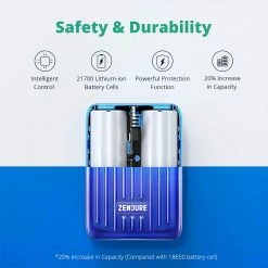 ZENDURE SuperMini 10000mAh 20W PD Power Bank, ZEN+2.0 Technology, 1x USB-C, 2 x USB-A, Green -US Consumer Electronics Shop ZENDURE SuperMini Portable Power Bank Minty Green 501484 4