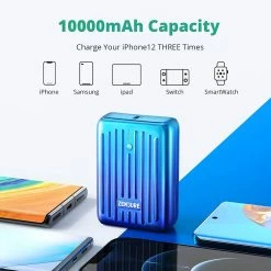 ZENDURE SuperMini 10000mAh 20W PD Power Bank, ZEN+2.0 Technology, 1x USB-C, 2 x USB-A, Green -US Consumer Electronics Shop ZENDURE SuperMini Portable Power Bank Minty Green 501484 5