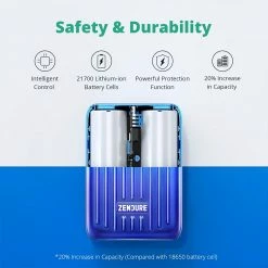 ZENDURE SuperMini 10000mAh 20W PD Power Bank, ZEN+2.0 Technology, 1x USB-C, 2 x USB-A, Purple -US Consumer Electronics Shop ZENDURE SuperMini Portable Power Bank Purple 501486 4