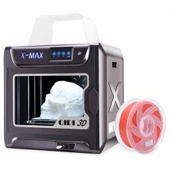 QIDI X-MAX 3D Printer, Industrial Grade, 5 Inch Touchscreen, WiFi Function, High Precision Printing with ABS/PLA/TPU, Flexible Filament, 300x250x300mm