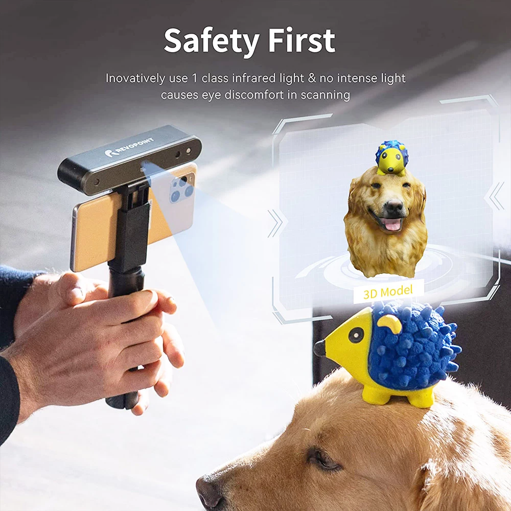 Revopoint POP 2 3D Scanner Premium Edition, Handheld and Turnable 2 in 1, 0.1mm Accuracy, 0.15mm Point Distance, 10Hz FPS, 6DoF Gyro, Color Effect, 5000 mA Power Bank, Compatible with iOS Android Windows 5 Revopoint POP 2 3D Scanner Premium Edition, Handheld and Turnable 2 in 1, 0.1mm Accuracy, 0.15mm Point Distance, 10Hz FPS, 6DoF Gyro, Color Effect, 5000 mA Power Bank, Compatible with iOS Android Windows - Image 5